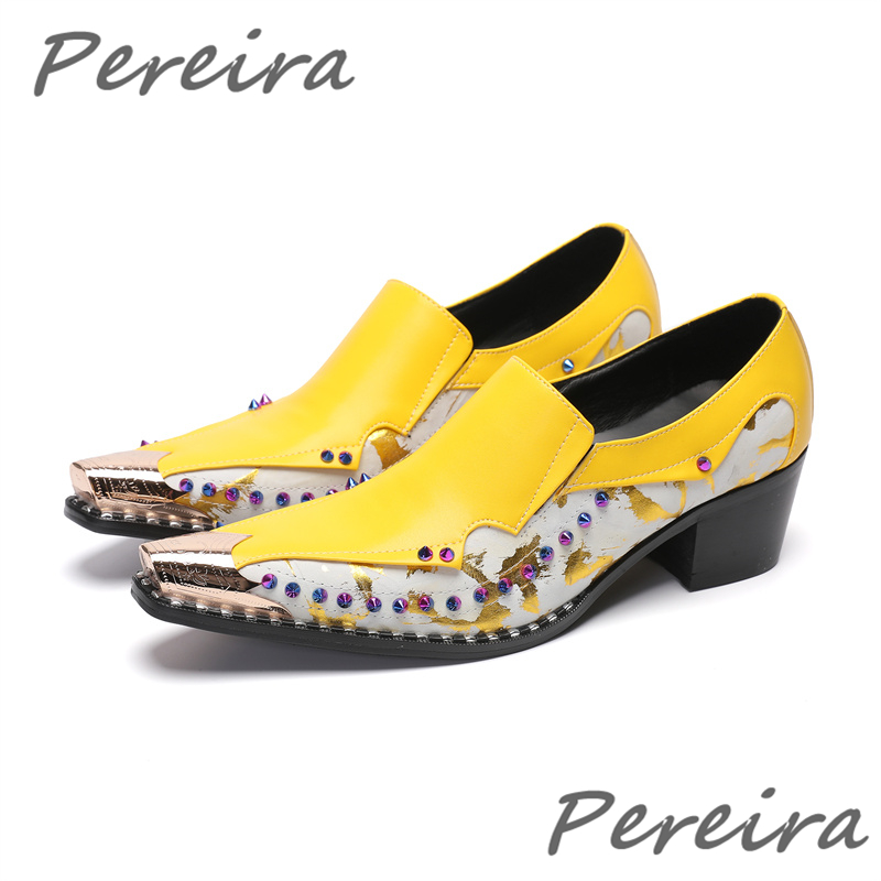 Men Shoes Yellow - Colorful Rhinestone Yellow Purple Mixed Colors