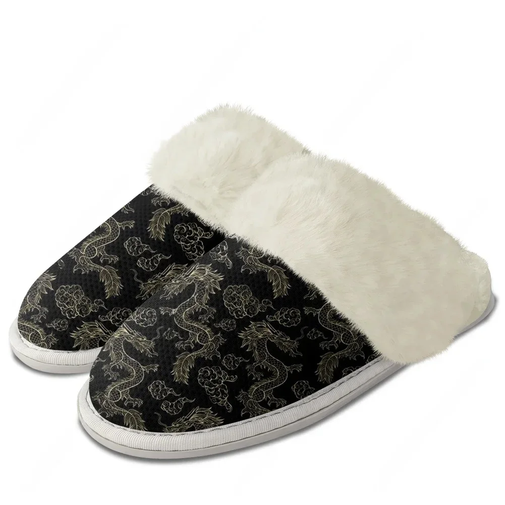 Men'S Shoes Lightweight - Chinese Dragon Plush Slippers Keep Warm