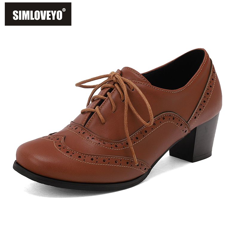 Men'S Shoes Size 43 In Us - SIMLOVEYO New Brown Women Pumps Round