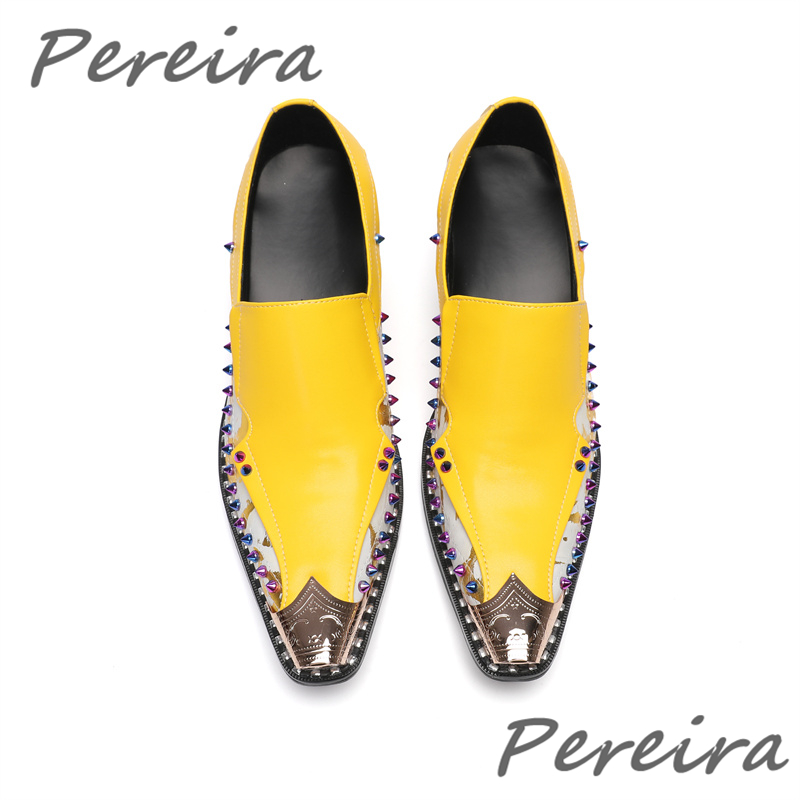 Colorful Rhinestone Yellow Pur - đánh giá và giá Men Shoes Yellow