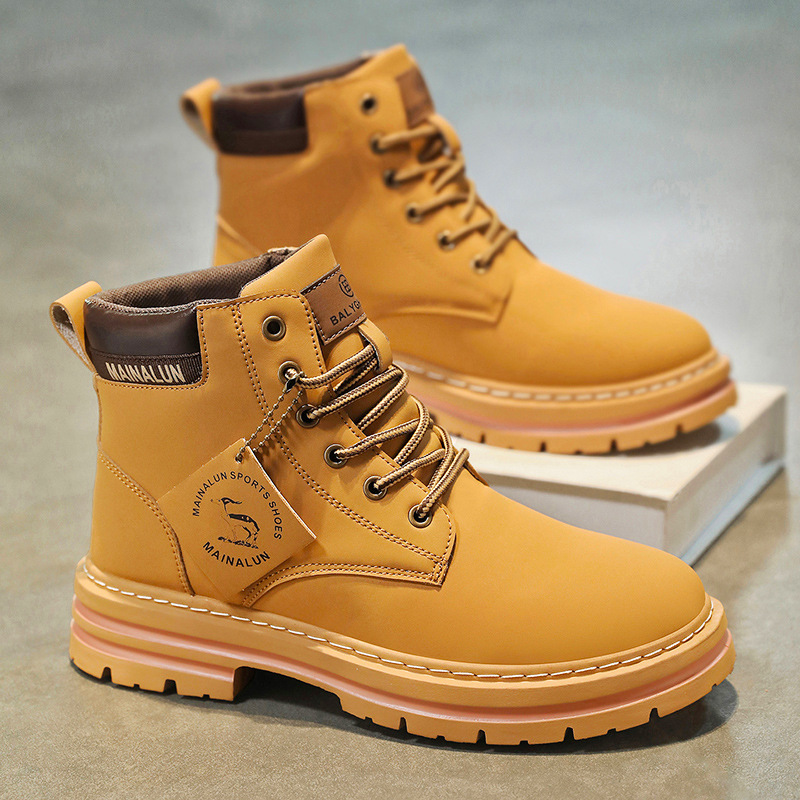 Classic Men High Top Boots Hig - đánh giá và giá Men Shoes Yellow