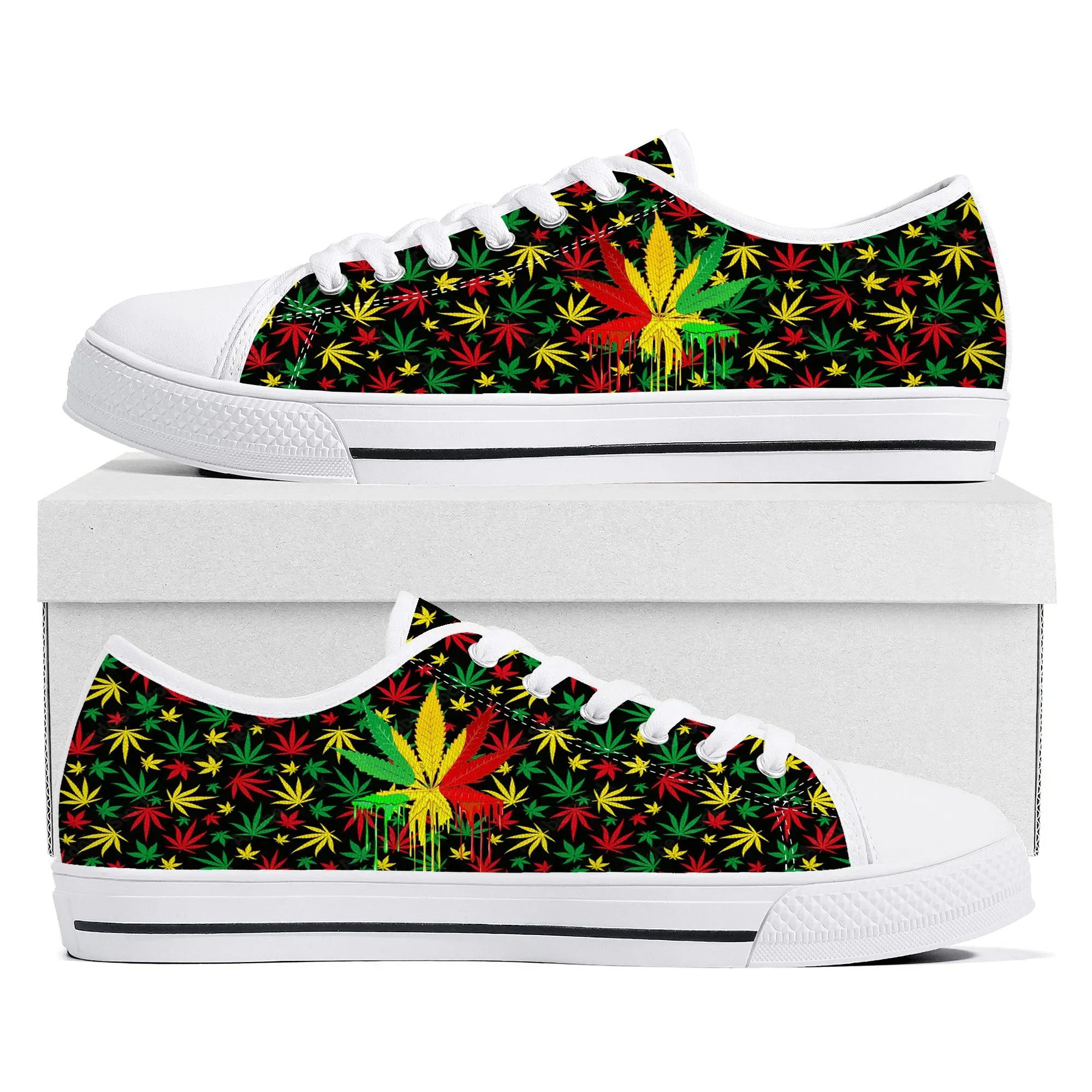 Leaf Weed Rasta Marijuana Red  - đánh giá và giá Men Shoes Yellow