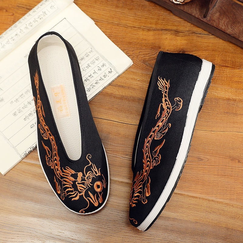 Vintage Chinese Kung Fu Shoes  - đánh giá và giá Men Shoes Yellow