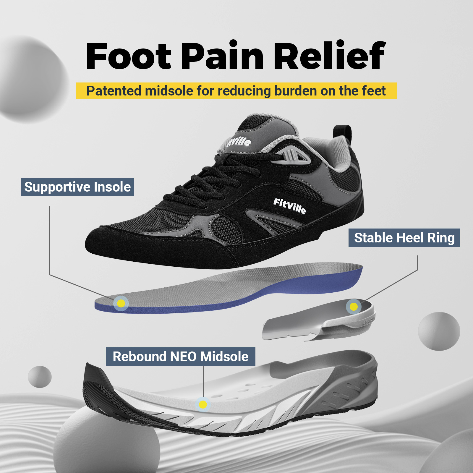 Fitville Walking Shoes Wide Me - đánh giá và giá Men'S Shoes For Plantar Fasciitis